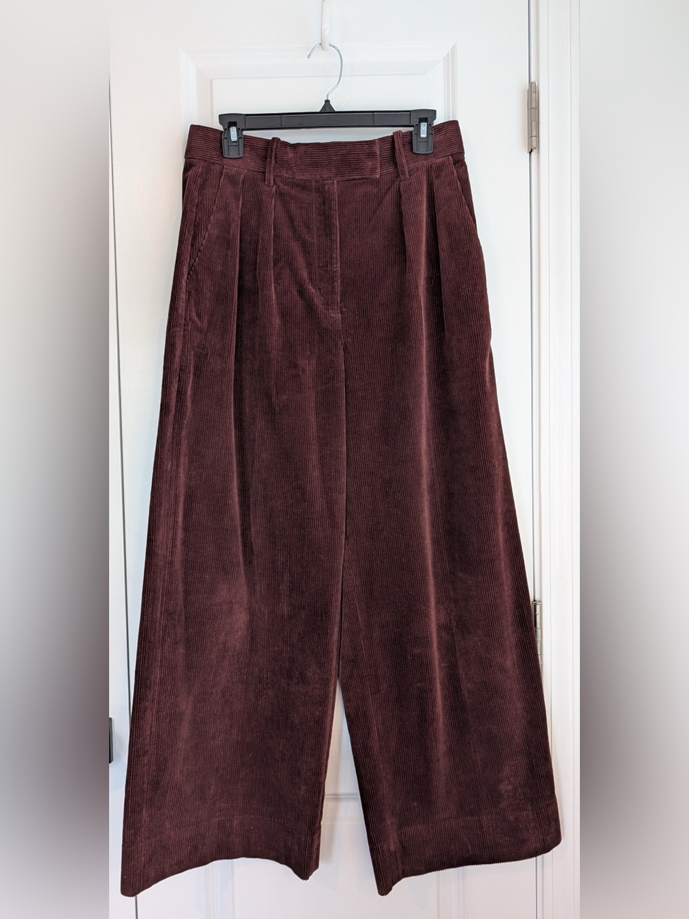 Banana Republic Women’s Rivoli Pleated Relaxed Wide Leg Pants Dark Cherry Size 4